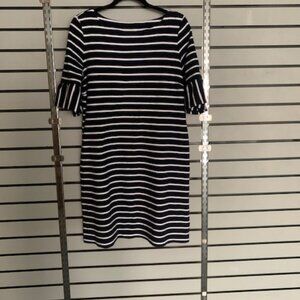 Talbots T-Shirt Dress Women's L Striped Short Sleeve
